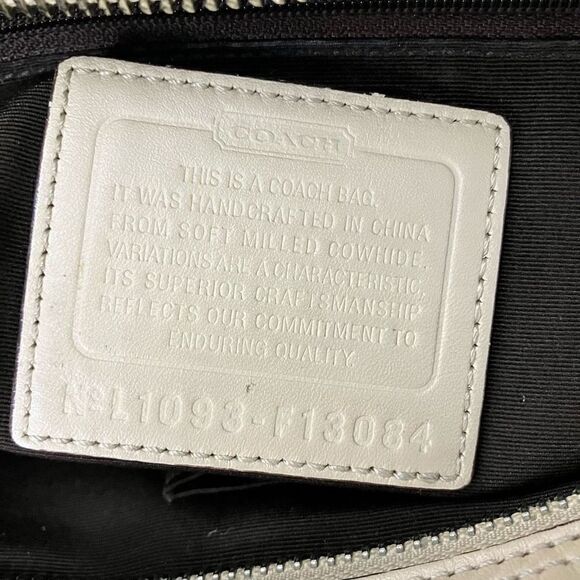 Coach F13084 Hampton Leather Braided Satchel Handbag Bag, Beige Cream - Picture 8 of 8